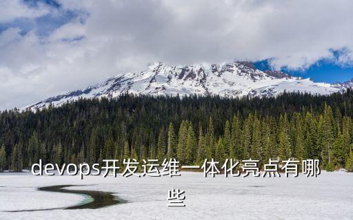 devops開發(fā)運(yùn)維一體化亮點(diǎn)有哪些