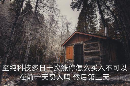 至純科技多日一次漲停怎么買入不可以在前一天買入嗎 然后第二天