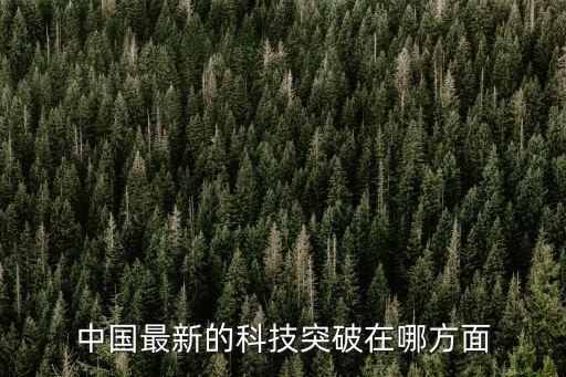 中國最新的科技突破在哪方面