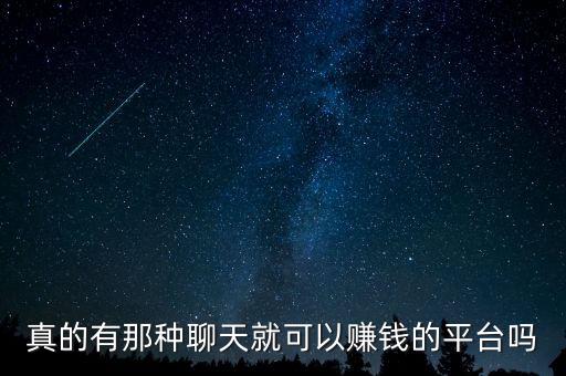 真的有那種聊天就可以賺錢的平臺(tái)嗎
