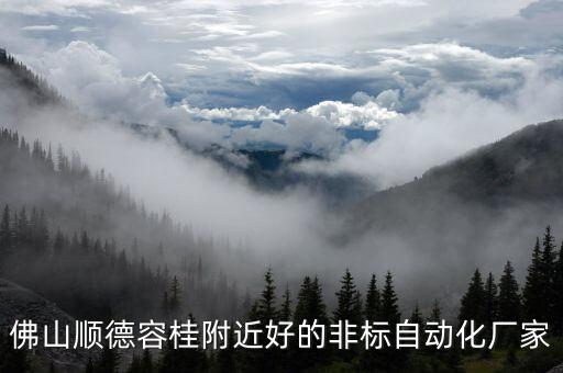 佛山順德容桂附近好的非標自動化廠家