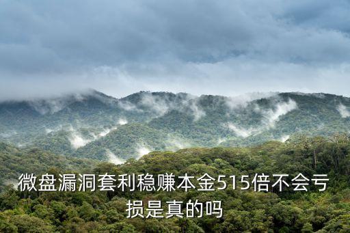 微盤漏洞套利穩(wěn)賺本金515倍不會虧損是真的嗎