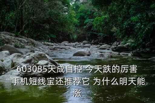 603085天成自控 今天跌的厲害 手機短線寶還推薦它 為什么明天能漲