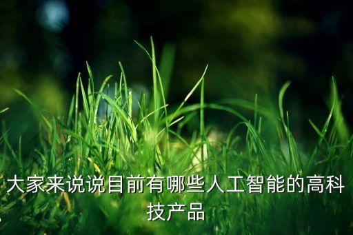 大家來說說目前有哪些人工智能的高科技產(chǎn)品