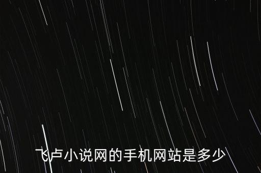 飛盧小說網(wǎng)首頁，飛盧手機小說網(wǎng)站是多少