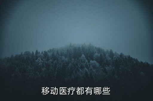移動(dòng)醫(yī)療都有哪些