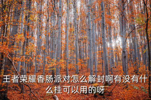 王者榮耀香腸派對怎么解封啊有沒有什么掛可以用的呀
