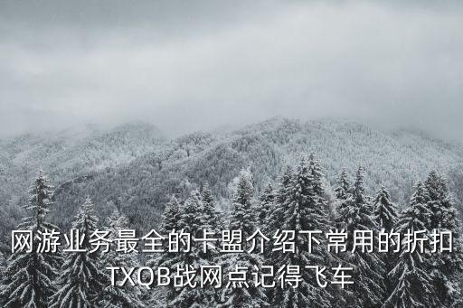 網(wǎng)游業(yè)務(wù)最全的卡盟介紹下常用的折扣TXQB戰(zhàn)網(wǎng)點(diǎn)記得飛車