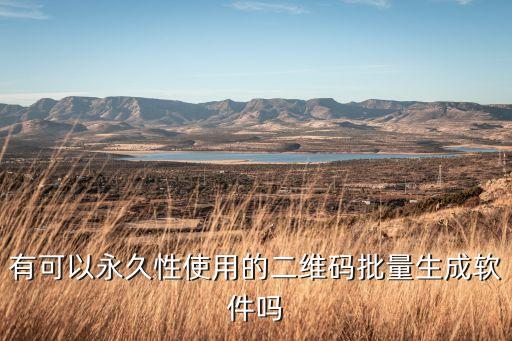 有可以永久性使用的二維碼批量生成軟件嗎