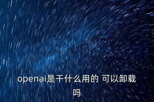 openai有多強，openai是干什么用的 可以卸載嗎