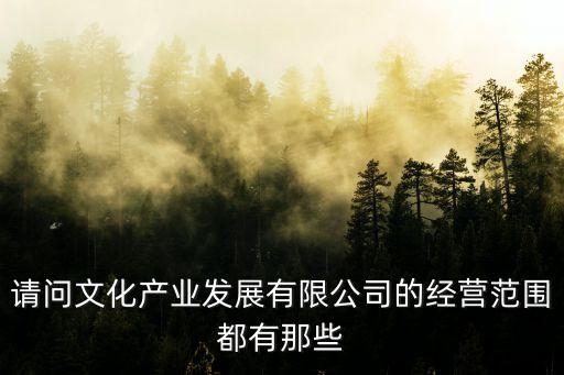 請問文化產(chǎn)業(yè)發(fā)展有限公司的經(jīng)營范圍都有那些