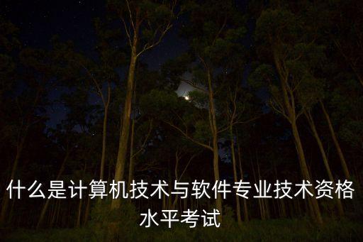 什么是計算機技術與軟件專業(yè)技術資格水平考試