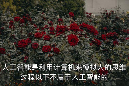 人工智能是利用計算機(jī)來模擬人的思維過程以下不屬于人工智能的