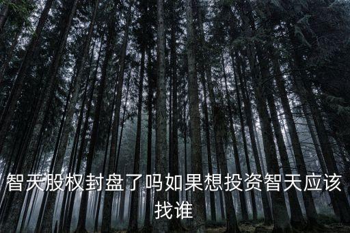 智天股權封盤了嗎如果想投資智天應該找誰