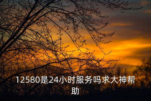 12580是24小時(shí)服務(wù)嗎求大神幫助