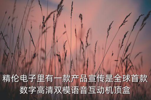 精倫電子里有一款產(chǎn)品宣傳是全球首款數(shù)字高清雙模語音互動機頂盒
