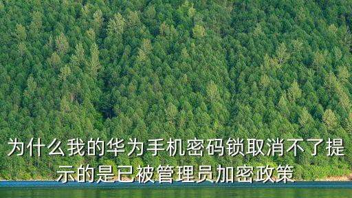為什么我的華為手機密碼鎖取消不了提示的是已被管理員加密政策