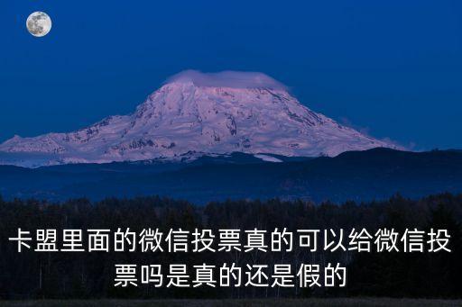 卡盟里面的微信投票真的可以給微信投票嗎是真的還是假的