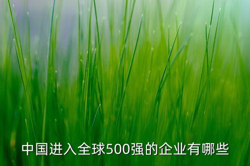 中國(guó)進(jìn)入全球500強(qiáng)的企業(yè)有哪些