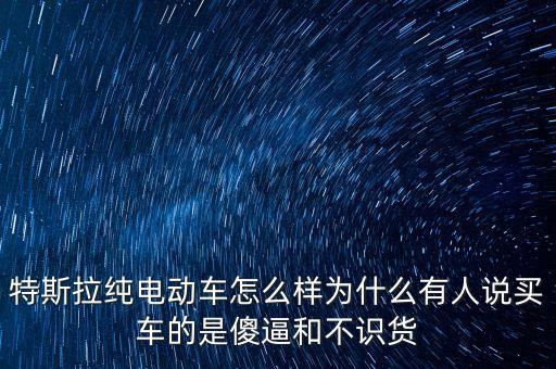 特斯拉純電動(dòng)車(chē)怎么樣為什么有人說(shuō)買(mǎi)車(chē)的是傻逼和不識(shí)貨