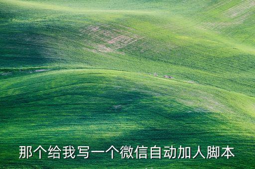 那個給我寫一個微信自動加人腳本