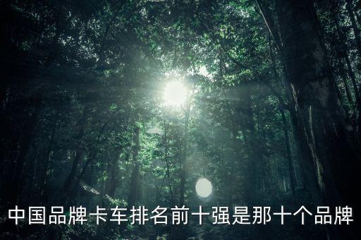 中國品牌卡車排名前十強(qiáng)是那十個品牌