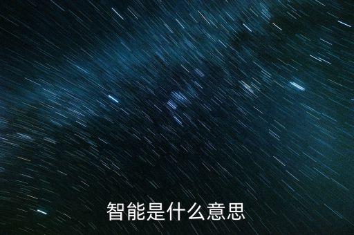 智能是什么意思