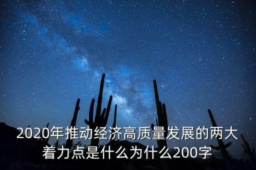 2020年推動(dòng)經(jīng)濟(jì)高質(zhì)量發(fā)展的兩大著力點(diǎn)是什么為什么200字