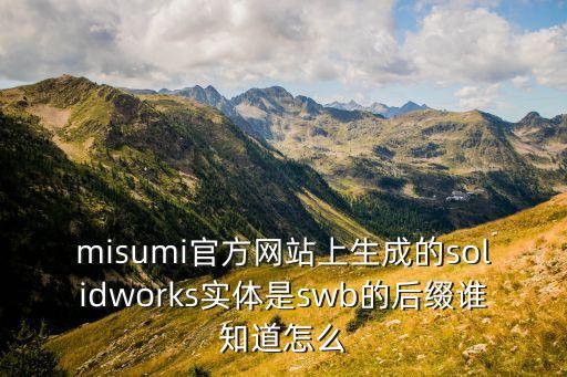 misumi官方網(wǎng)站上生成的solidworks實(shí)體是swb的后綴誰(shuí)知道怎么