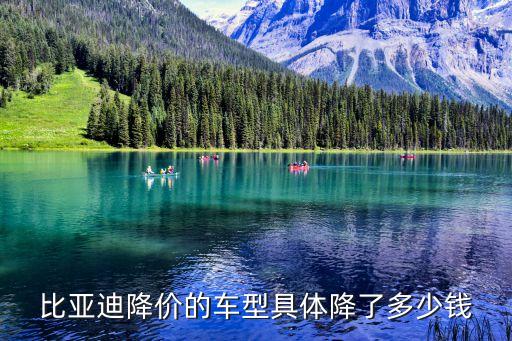 比亞迪降價(jià)的車型具體降了多少錢