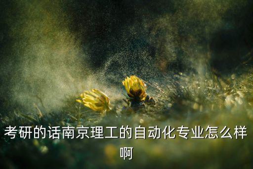 南京理工的自動化專業(yè)怎樣，考研的話南京理工的自動化專業(yè)怎么樣啊