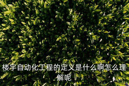 樓宇自動化工程的定義是什么啊怎么理解呢
