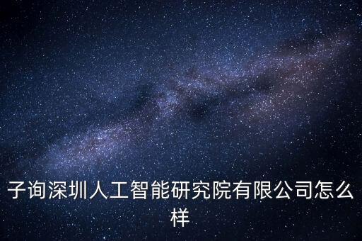 子詢深圳人工智能研究院有限公司怎么樣