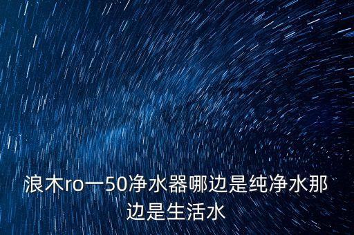 浪木ro一50凈水器哪邊是純凈水那邊是生活水