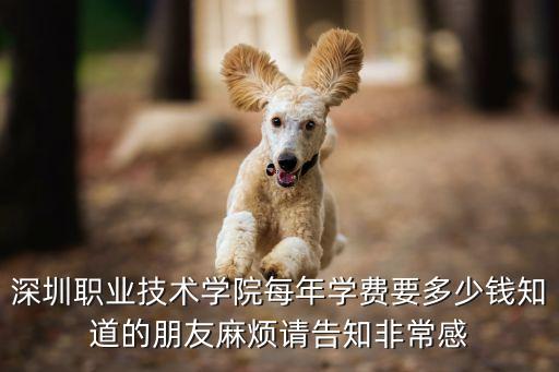 深圳職業(yè)技術(shù)學(xué)院每年學(xué)費要多少錢知道的朋友麻煩請告知非常感