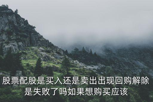 股票配股是買(mǎi)入還是賣(mài)出出現(xiàn)回購(gòu)解除是失敗了嗎如果想購(gòu)買(mǎi)應(yīng)該