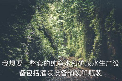 我想要一整套的純凈水和礦泉水生產(chǎn)設(shè)備包括灌裝設(shè)備桶裝和瓶裝
