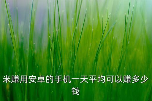 米賺用安卓的手機(jī)一天平均可以賺多少錢