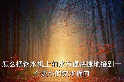 怎么把飲水機上的水方便快捷地接到一個更小的飲水桶內(nèi)