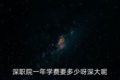深職院一年學(xué)費要多少呀深大呢