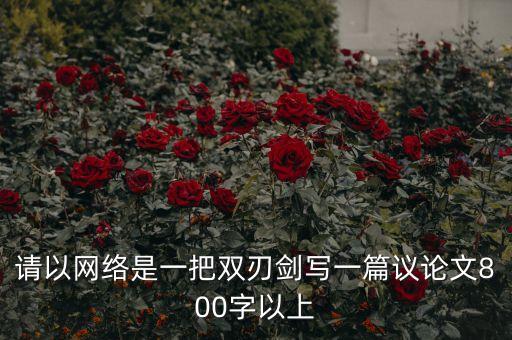 請(qǐng)以網(wǎng)絡(luò)是一把雙刃劍寫(xiě)一篇議論文800字以上