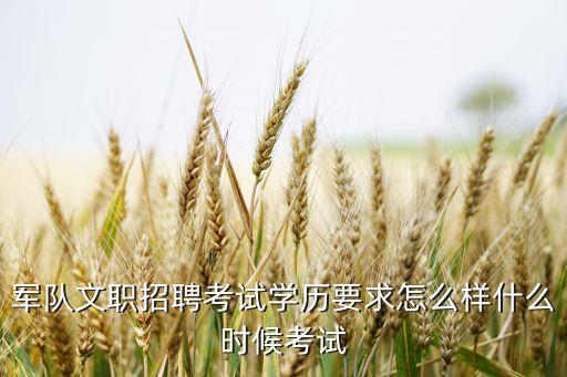 軍隊(duì)文職招聘考試學(xué)歷要求怎么樣什么時(shí)候考試