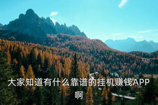 大家知道有什么靠譜的掛機賺錢APP啊