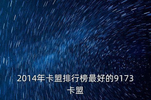 2014年卡盟排行榜最好的9173卡盟
