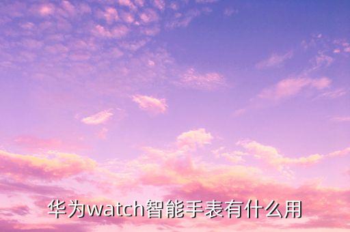 華為watch智能手表有什么用