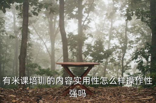 有米課培訓(xùn)的內(nèi)容實(shí)用性怎么樣操作性強(qiáng)嗎