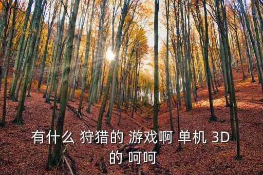 有什么 狩獵的 游戲啊 單機 3D 的 呵呵