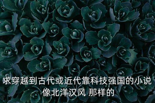 求穿越到古代或近代靠科技強(qiáng)國的小說 像北洋漢風(fēng) 那樣的