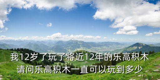 我12歲了玩了將近12年的樂高積木請問樂高積木一直可以玩到多少