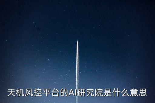 天機(jī)風(fēng)控平臺(tái)的AI研究院是什么意思